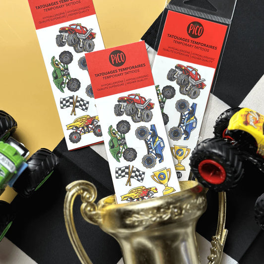 Tatouages temporaires hypoallergène - Les camions montres