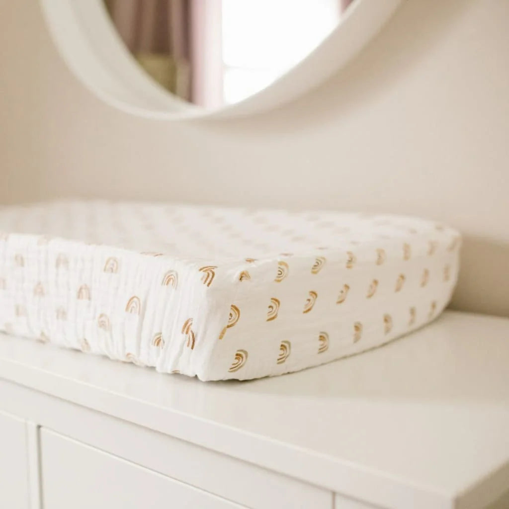 Housse pour matelas à langer - Arc-En-Ciel