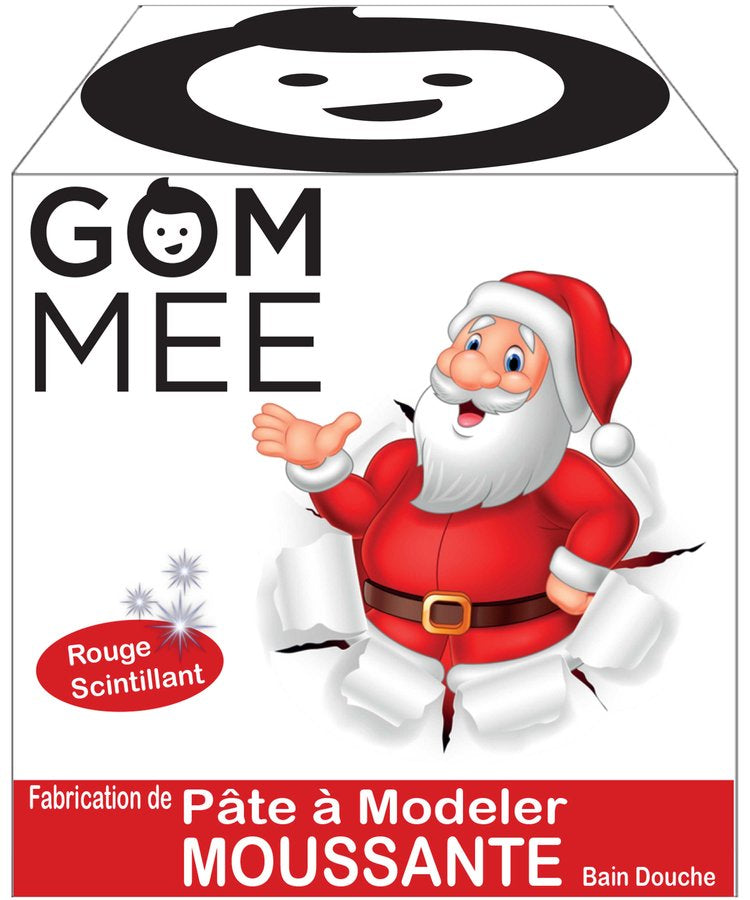 BOITE LA FABRIQUE PÈRE NOËL, PÂTE À MODELER MOUSSANTE SCINTILLANTE CORPS, ROUGE | GOMMEE