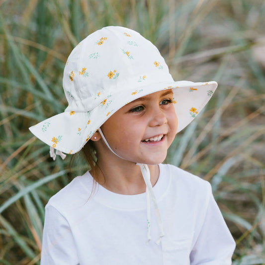 Chapeau ajustable en coton - Fleur jaune
