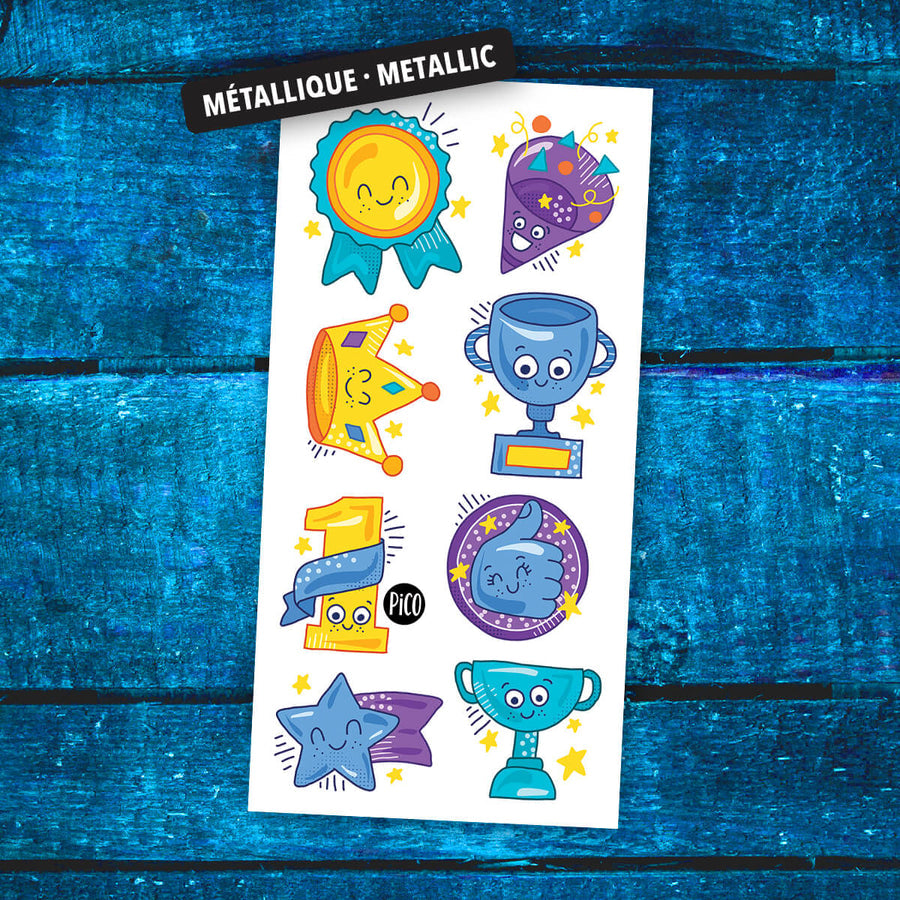 Tatouages temporaires hypoallergène - Bravo pour ta victoire