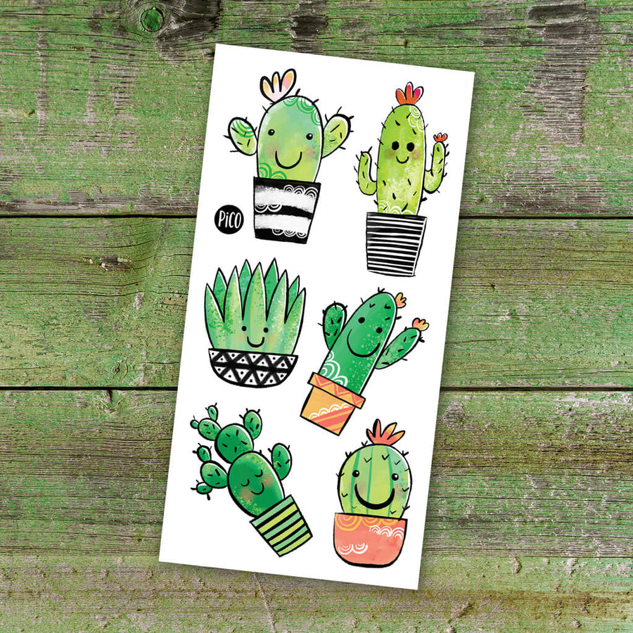 Tatouages temporaires hypoallergène - Les cactus coquins
