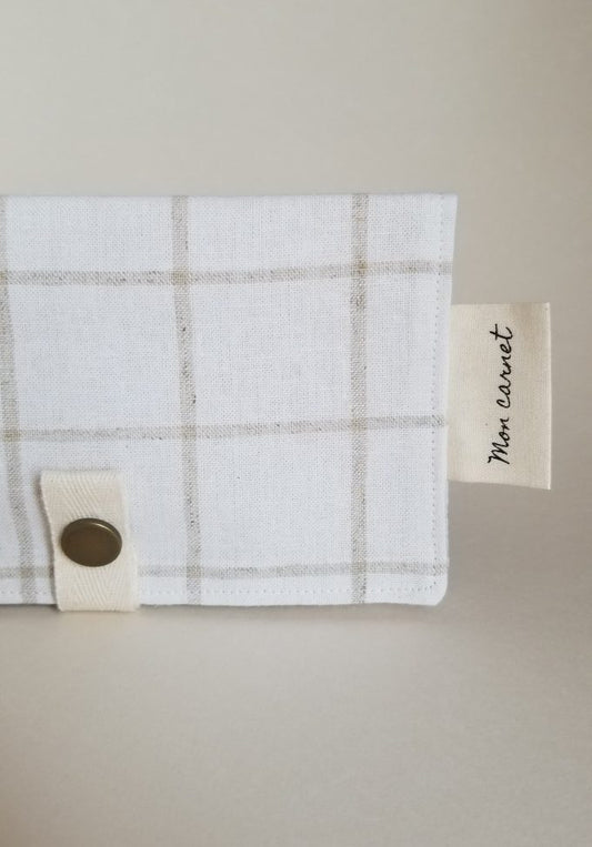 Mon carnet - Lin carreaux beige