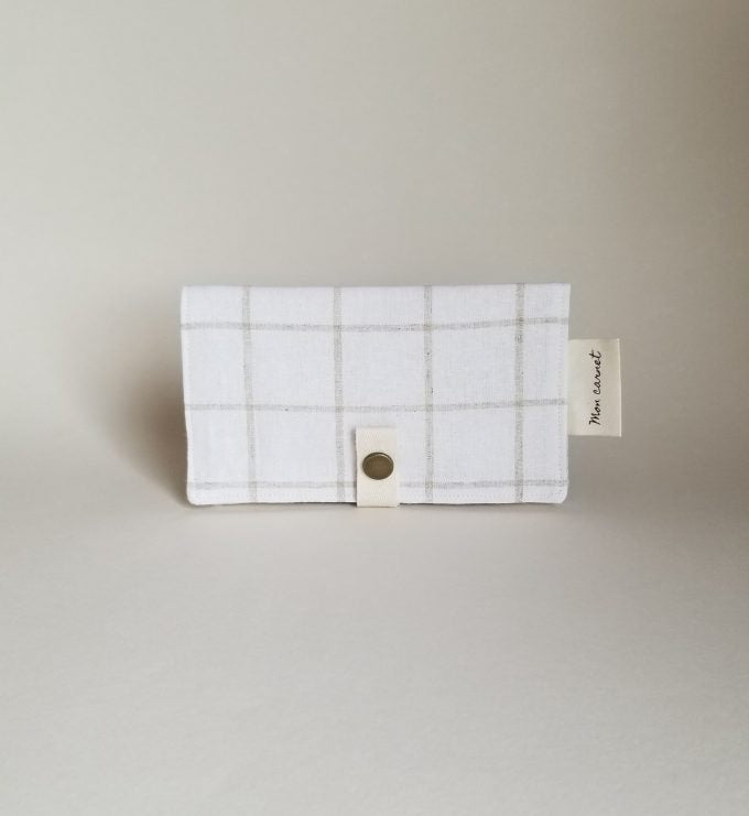 Mon carnet - Lin carreaux beige