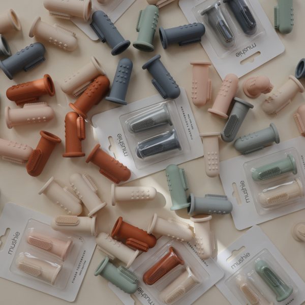 Brosses à dents pour le doigt (pqt de 2) - Alizé/stone