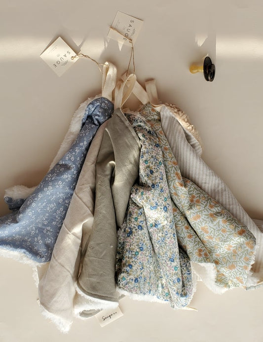 Doudou lin taupe x Sherpa crème