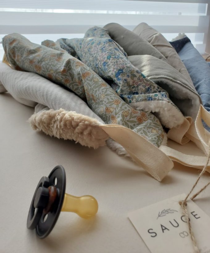 Doudou lin taupe x Sherpa crème