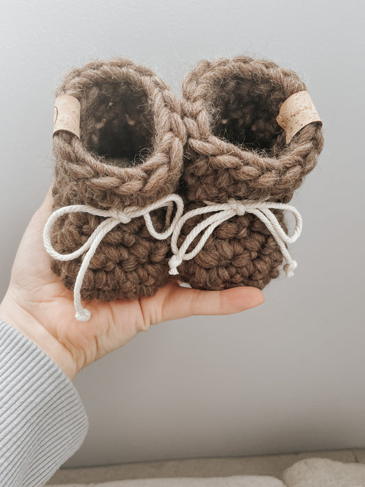 Pantoufles en laine - Café