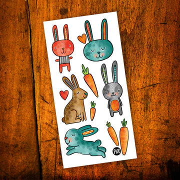 Tatouages temporaires hypoallergène - Les doux lapinous