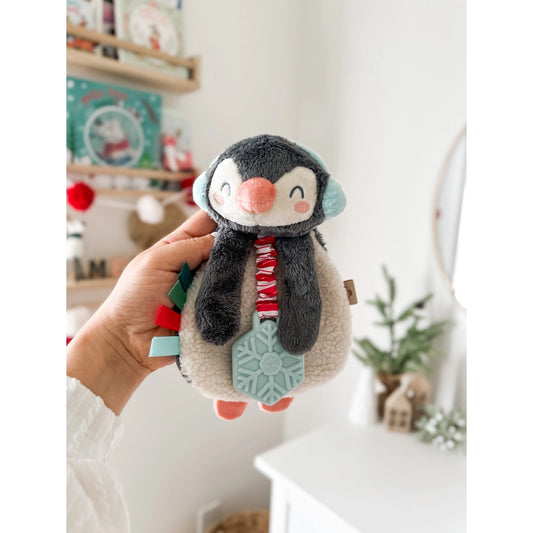 Peluche et anneau de dentition Holiday Penguin Itzy Lovey