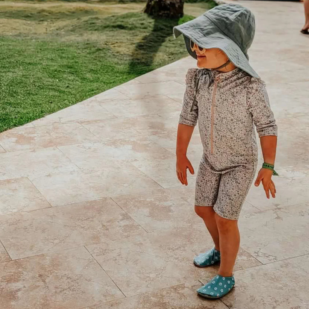 Chausson enfant SLIPSTOP® - Minty flowers