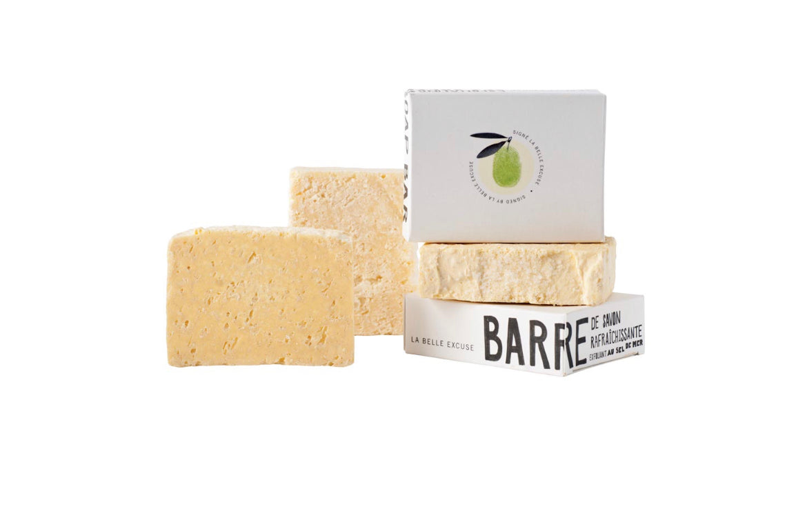 Barre de savon exfoliant aux sel de mer pour adulte
