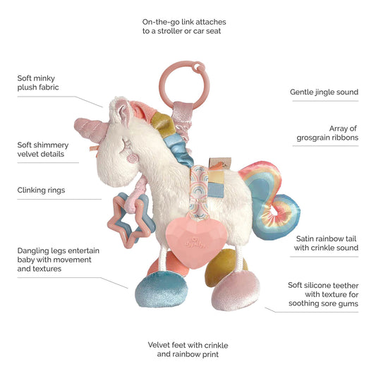 Jouet de dentition en peluche - Licorne