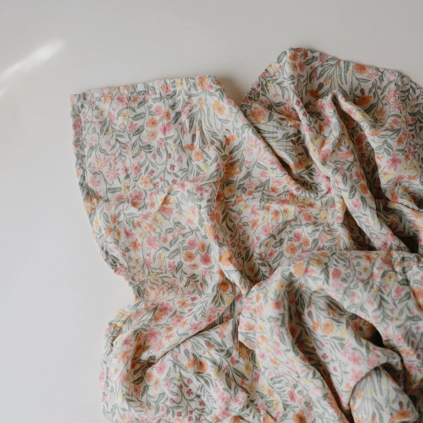 Doudou en mousseline - coton biologique - Fleure pastel