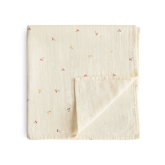 Doudou en mousseline - coton biologique - Cerise