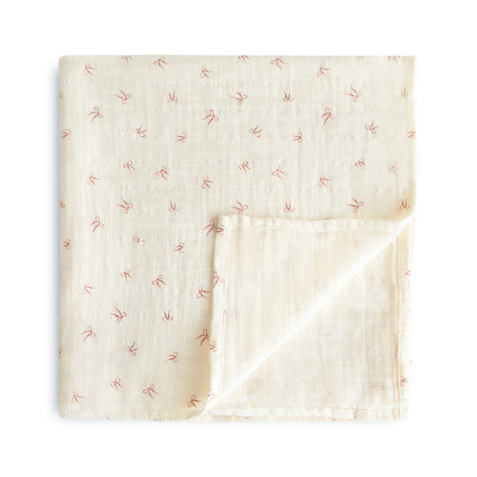 Doudou en mousseline - coton biologique - Boucle rose