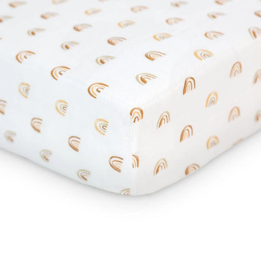Drap de lit de bébé en mousseline de coton - arc-en-ciel