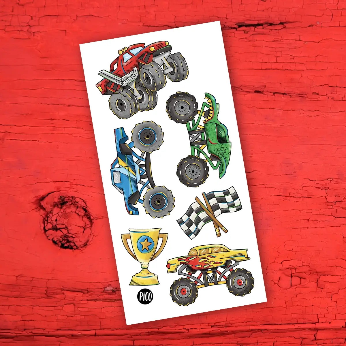 Tatouages temporaires hypoallergène - Les camions montres