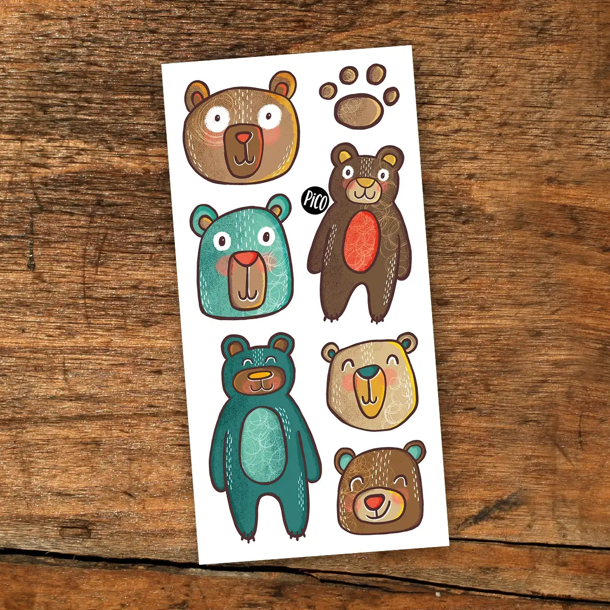 Tatouages temporaires hypoallergène - Les oursons souriants