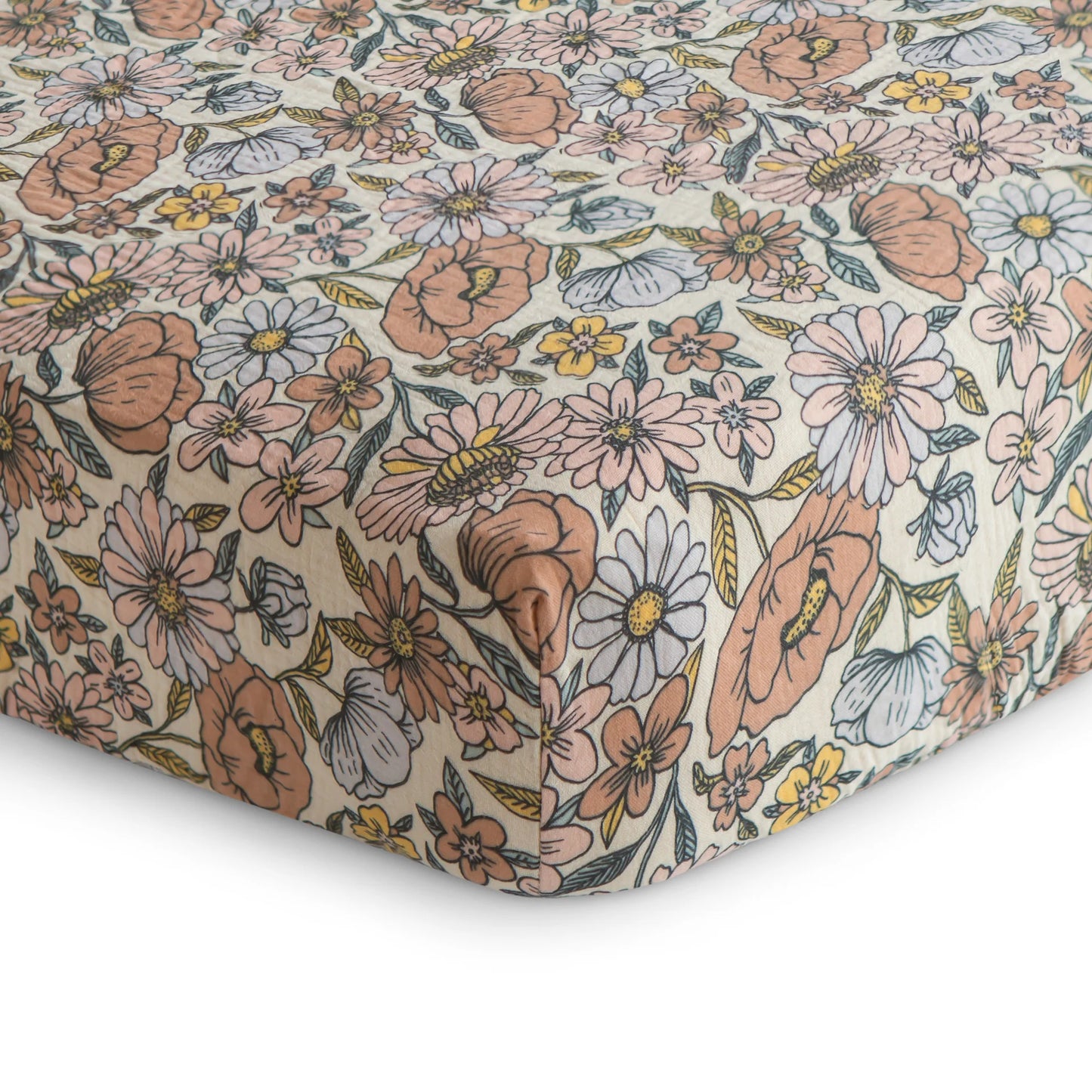 Drap contour en mousseline- Fleure Rétro