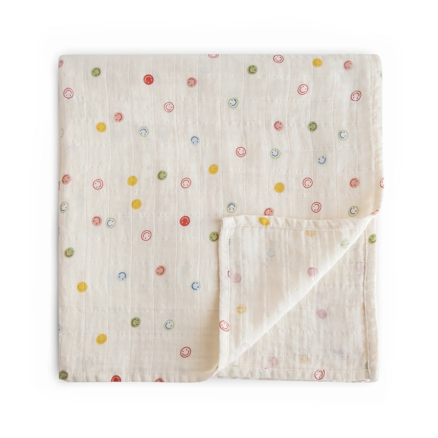 Doudou en mousseline - coton biologique - Smiley face