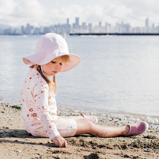 Chapeau ajustable en coton - Ligné rose