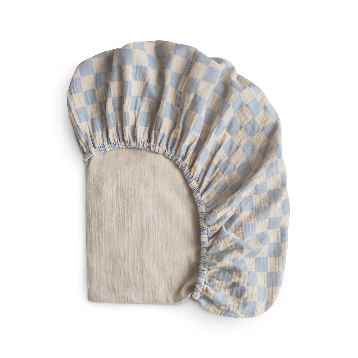 Drap contour en mousseline- Carré bleu