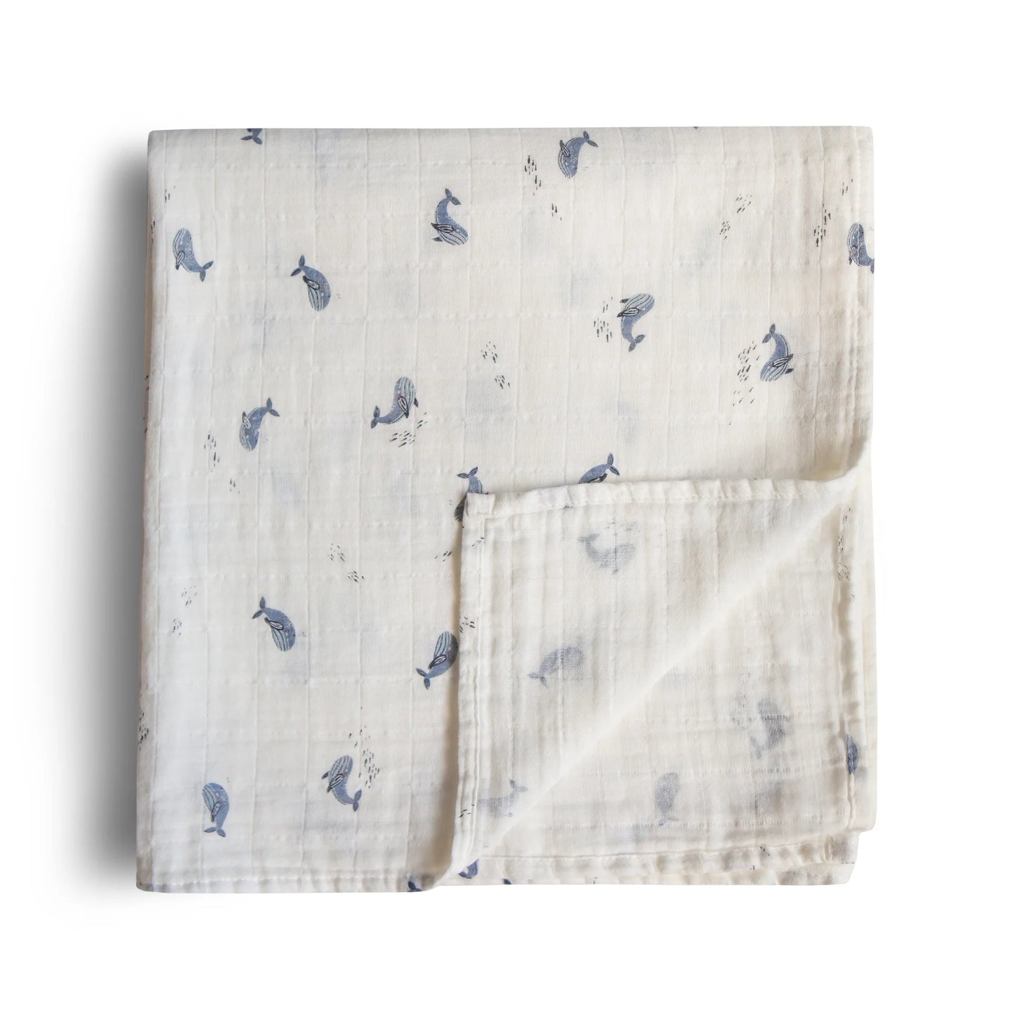 Doudou en mousseline - coton biologique - Baleine