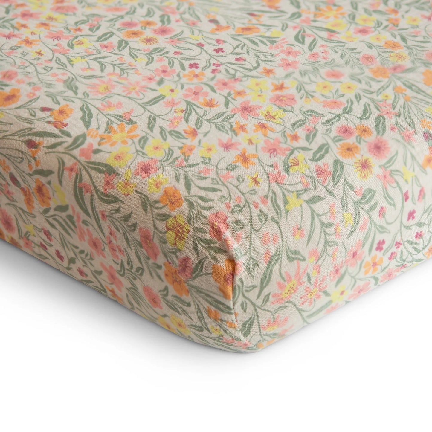 Drap contour en mousseline- Fleures pastel