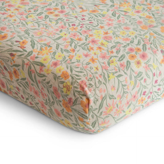 Drap contour en mousseline- Fleures pastel
