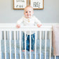 Drap de lit de bébé en mousseline de coton - navy