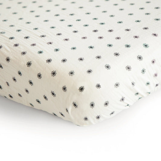 Drap contour en mousseline- Marguerite noir