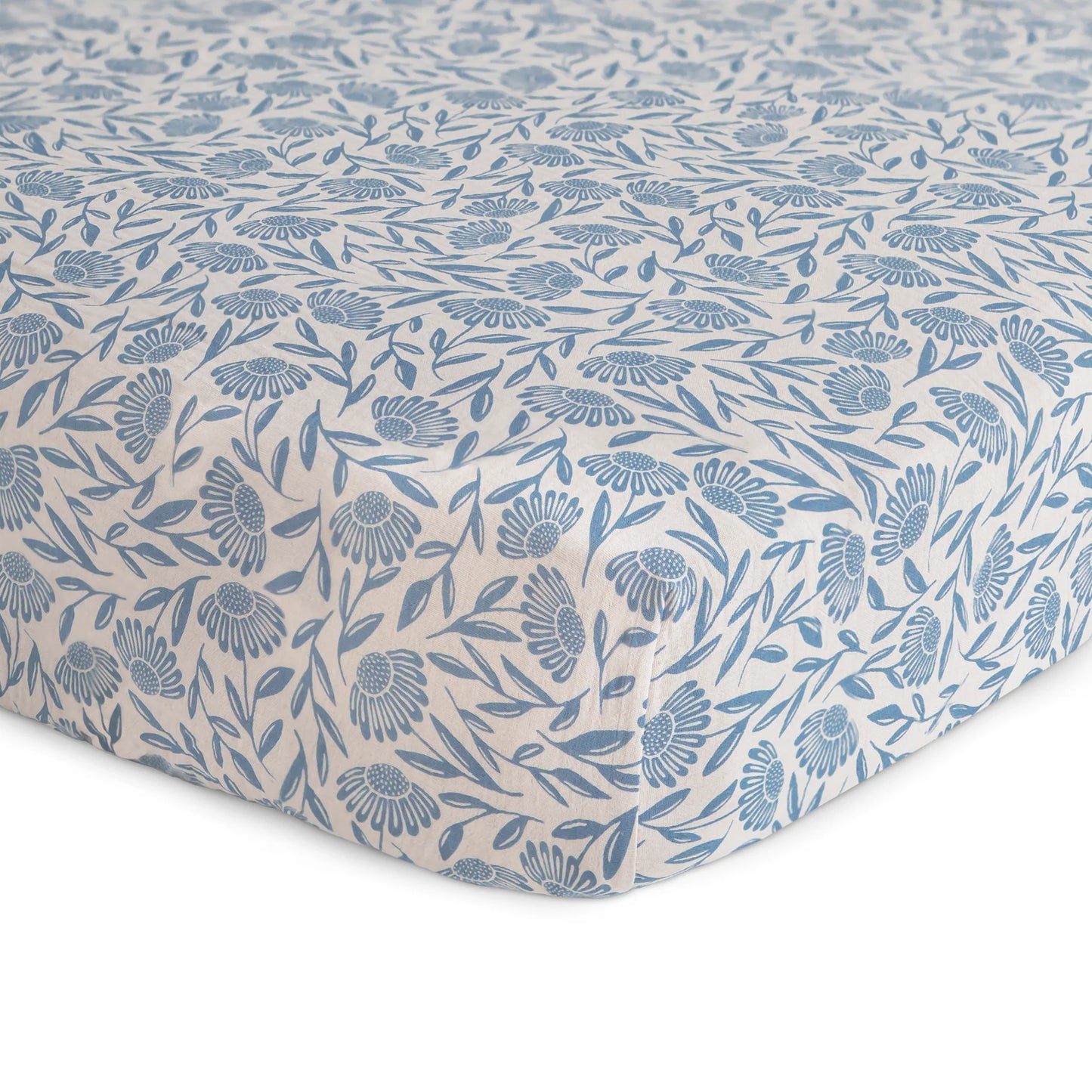 Drap contour en mousseline- Fleure Bleu
