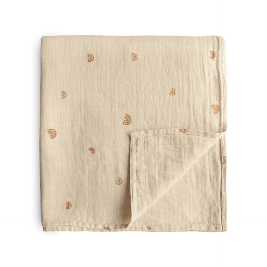 Doudou en mousseline - coton biologique - Arc-en-ciel