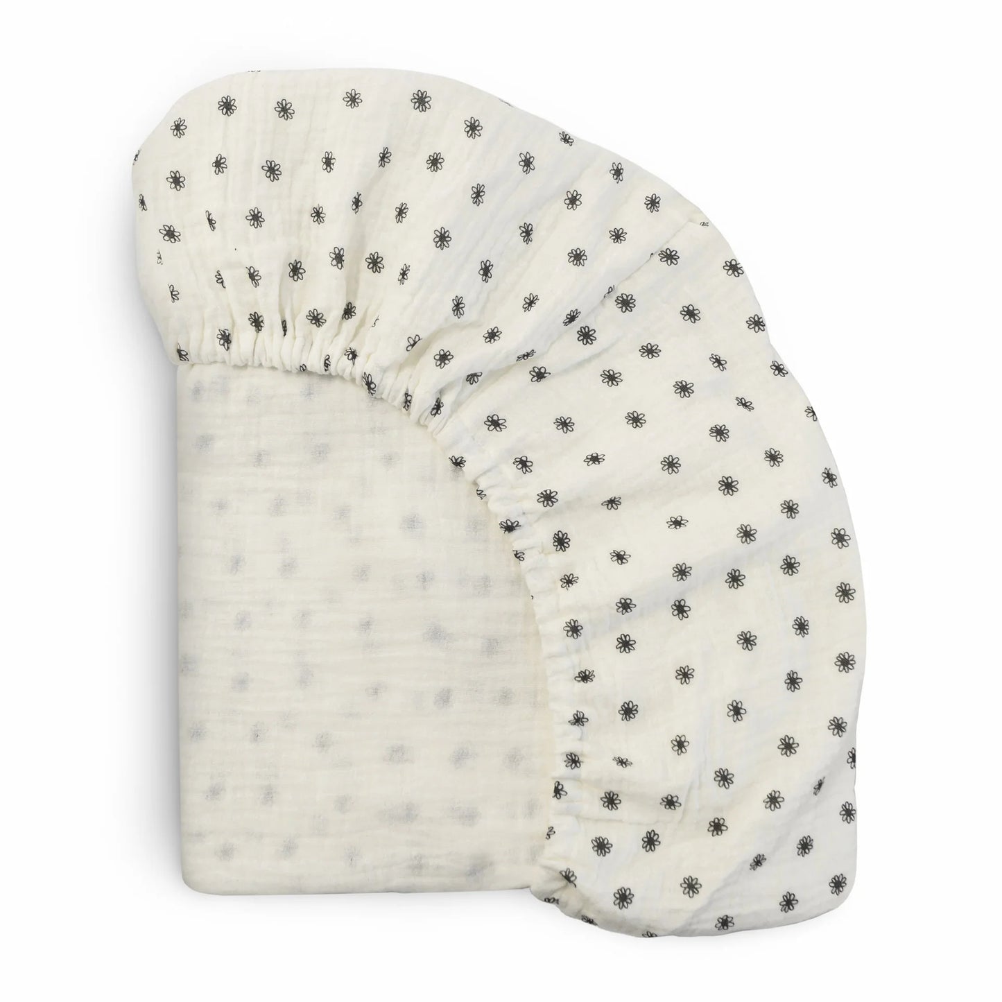 Drap contour en mousseline- Marguerite noir