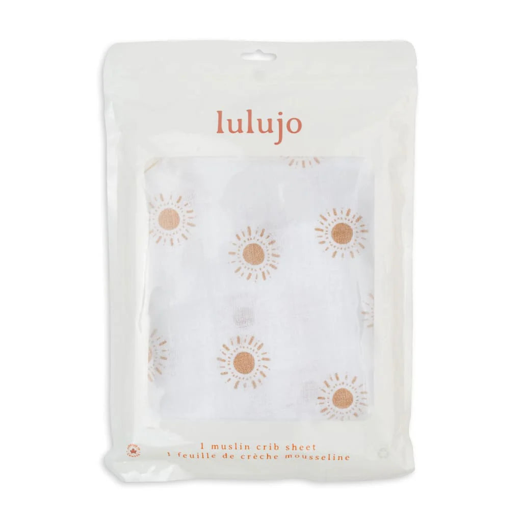 Drap de lit de bébé en mousseline de coton - Soleil