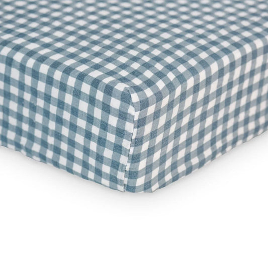 Drap de lit de bébé en mousseline de coton - navy
