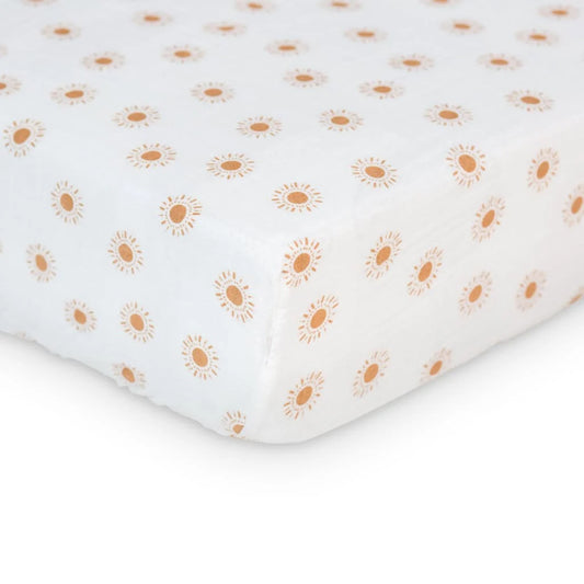 Drap de lit de bébé en mousseline de coton - Soleil