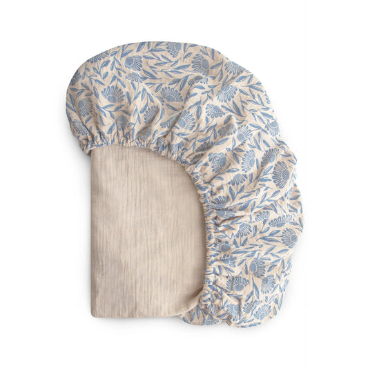 Drap contour en mousseline- Fleure Bleu