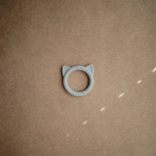 Jouet de dentition en silicone - Chat gris