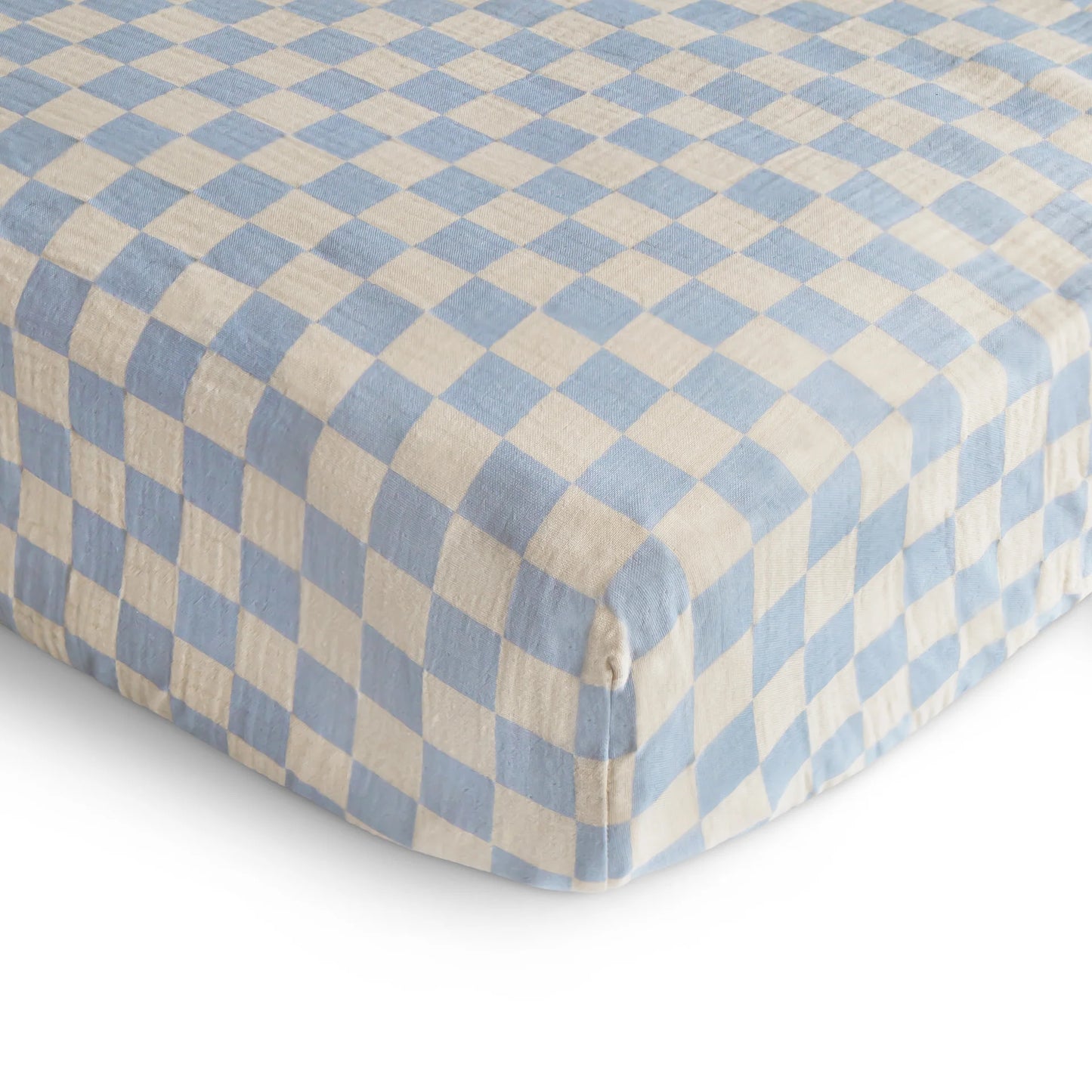 Drap contour en mousseline- Carré bleu