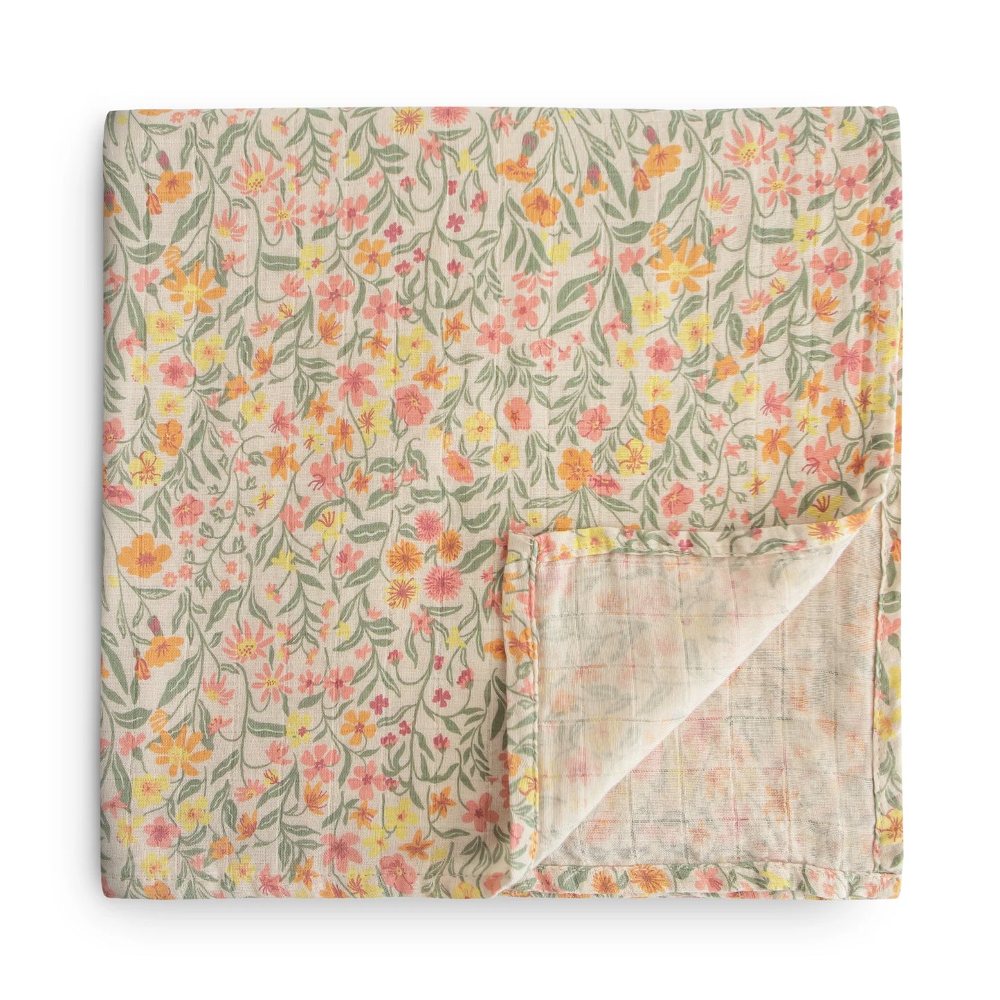 Doudou en mousseline - coton biologique - Fleure pastel