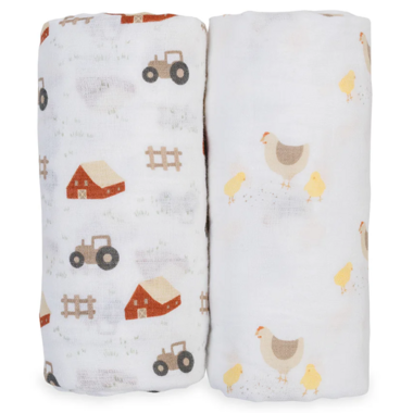 Mousseline - Tracteur et poule