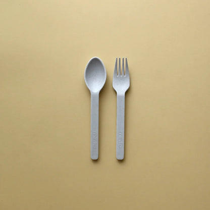 Ensemble d’ustensiles fourchette et cuillère en paille de blé