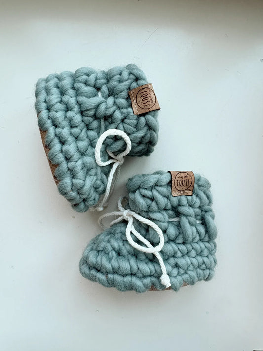Pantoufles en laine - Océan