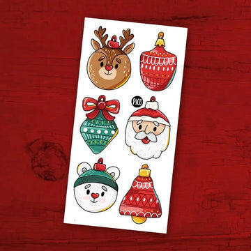 Tatouages temporaires hypoallergène-Boules de Noël