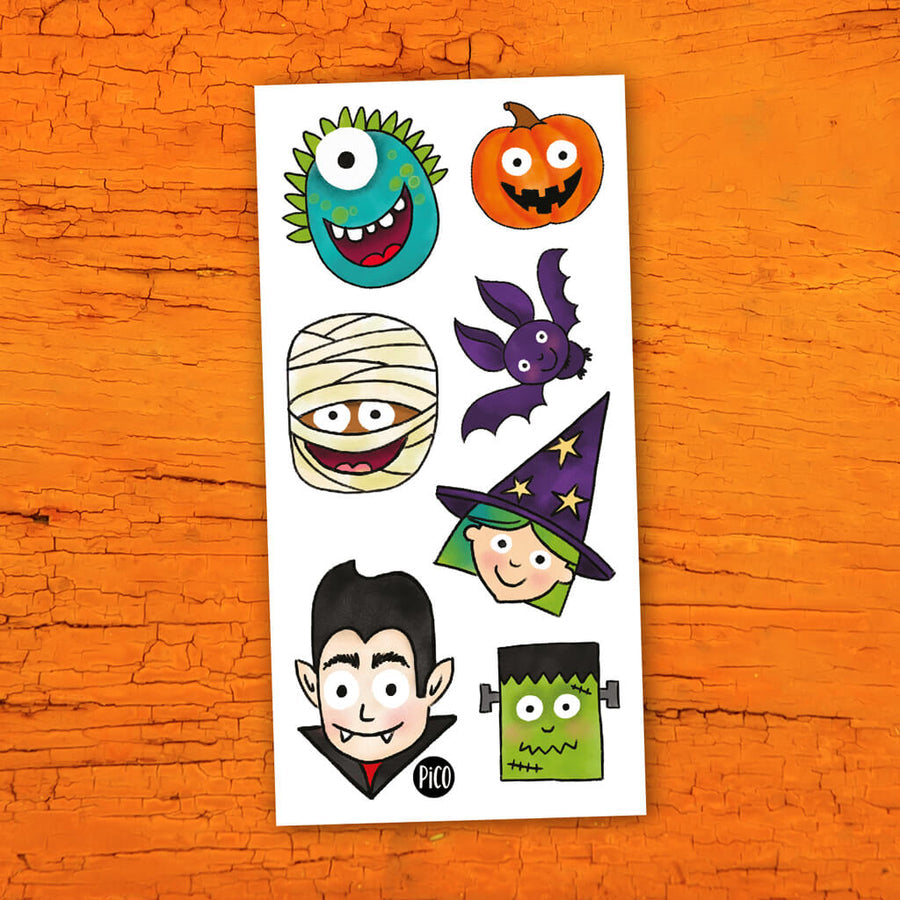 Tatouages temporaires hypoallergène - Collection Halloween
