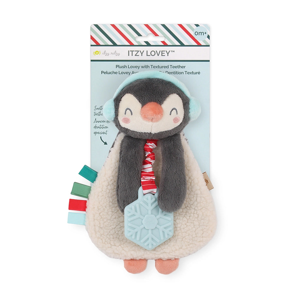 Peluche et anneau de dentition Holiday Penguin Itzy Lovey
