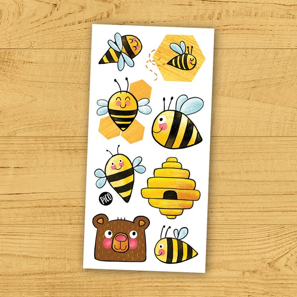 Tatouages temporaires hypoallergène - Les abeilles ouvrières