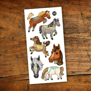 Tatouages temporaires hypoallergène - Les chevaux sauvages
